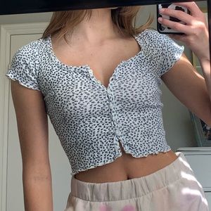 Brandy Melville floral button up top